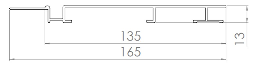 Aluminium Gap Skirting Board 135x13mm